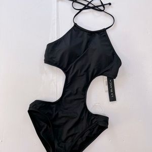 NWT La Blanca Tummy Control Halter Cutout One Piece